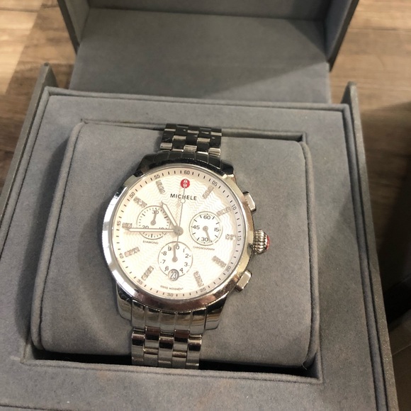 Michele Accessories - MICHELE uptown 39mm watch with diamonds